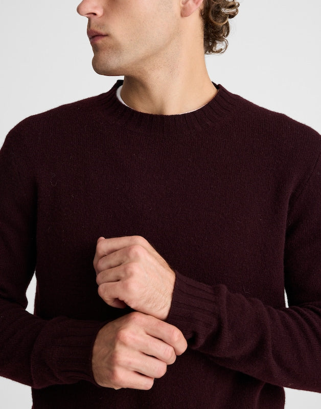 Crewneck Sweater in Heritage Merino Wool DEEP WINE