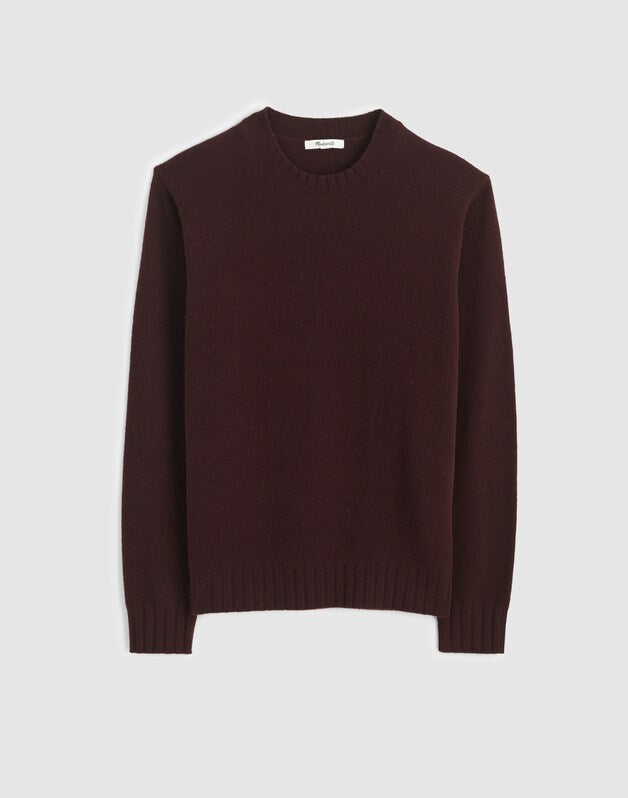 Crewneck Sweater in Heritage Merino Wool DEEP WINE