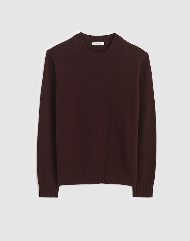 Crewneck Sweater in Heritage Merino Wool DEEP WINE