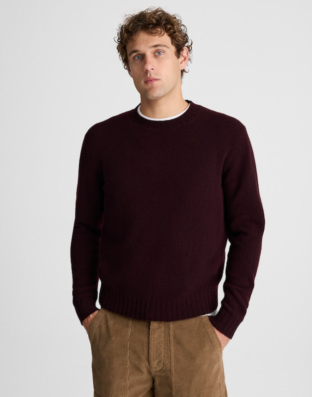 Crewneck Sweater in Heritage Merino Wool DEEP WINE