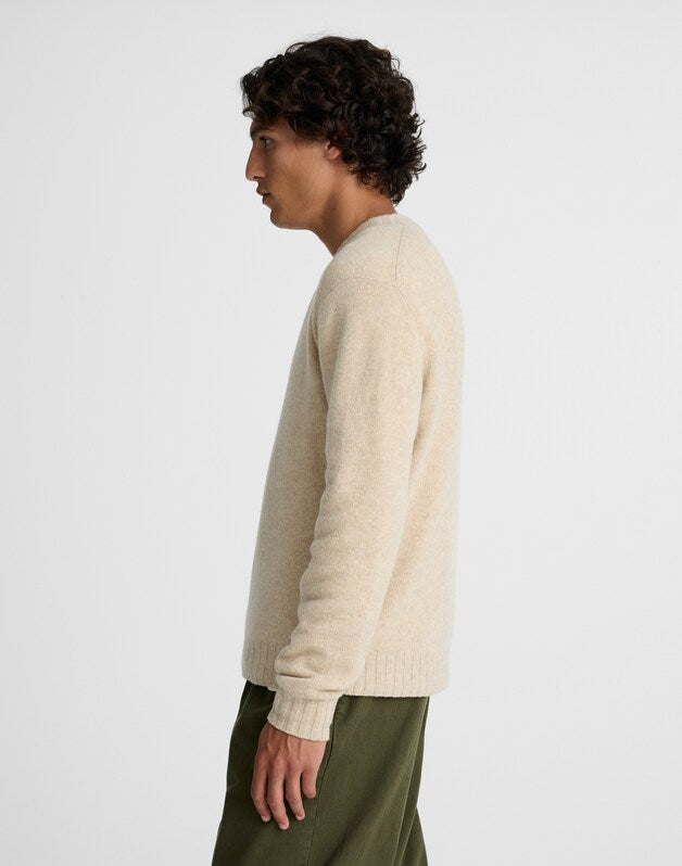 Crewneck Sweater in Heritage Merino Wool PEBBLE STONE