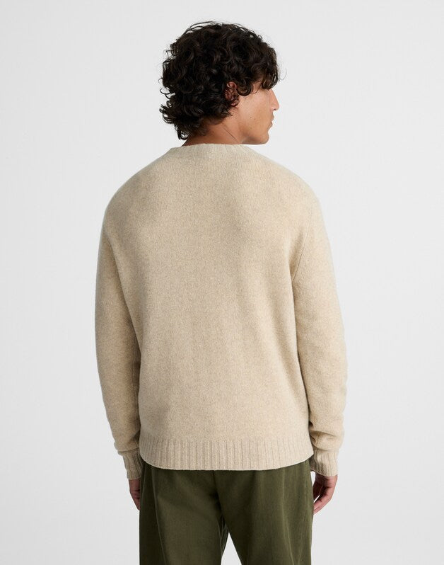 Crewneck Sweater in Heritage Merino Wool PEBBLE STONE