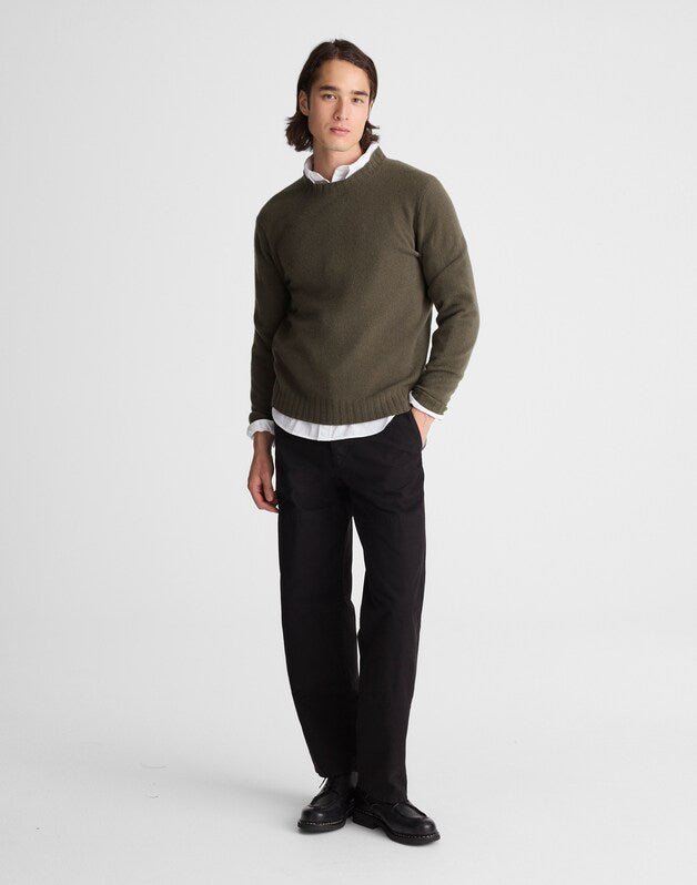 Crewneck Sweater in Heritage Merino Wool DRIFTWOOD BROWN