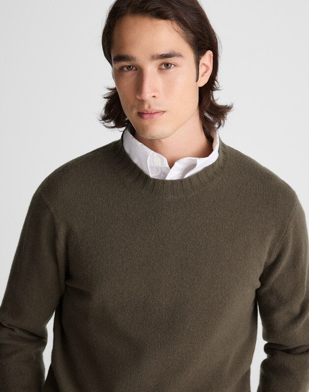 Crewneck Sweater in Heritage Merino Wool DRIFTWOOD BROWN