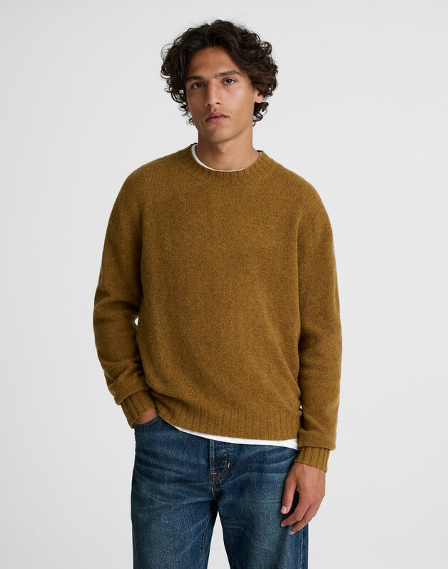 Crewneck Sweater in Heritage Merino Wool HEATHER ANTIQUE GOLD