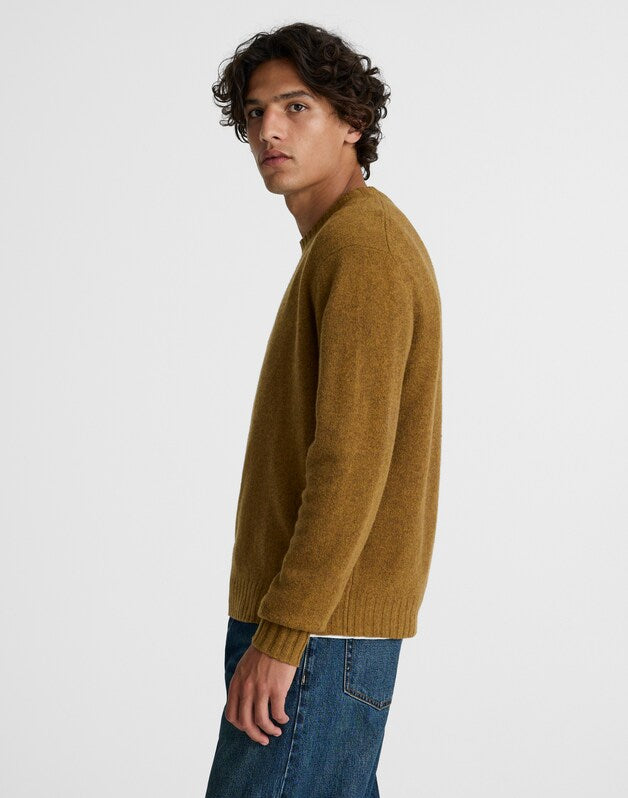 Crewneck Sweater in Heritage Merino Wool HEATHER ANTIQUE GOLD