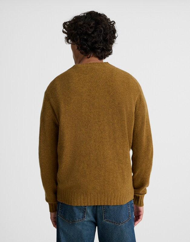 Crewneck Sweater in Heritage Merino Wool HEATHER ANTIQUE GOLD