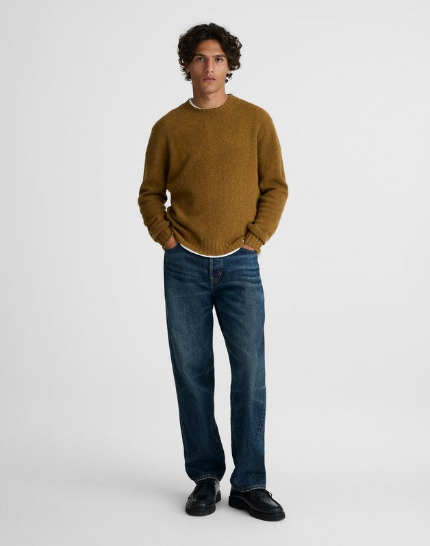 Crewneck Sweater in Heritage Merino Wool HEATHER ANTIQUE GOLD