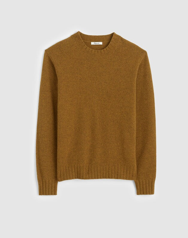Crewneck Sweater in Heritage Merino Wool HEATHER ANTIQUE GOLD