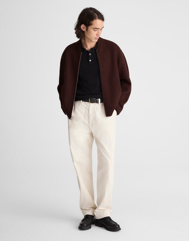 Boiled Wool Baseball Jacket ESPRESSO BEAN