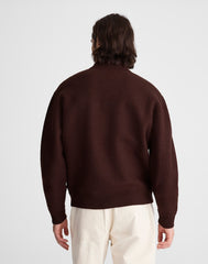 Boiled Wool Baseball Jacket ESPRESSO BEAN