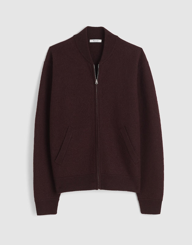 Boiled Wool Baseball Jacket ESPRESSO BEAN