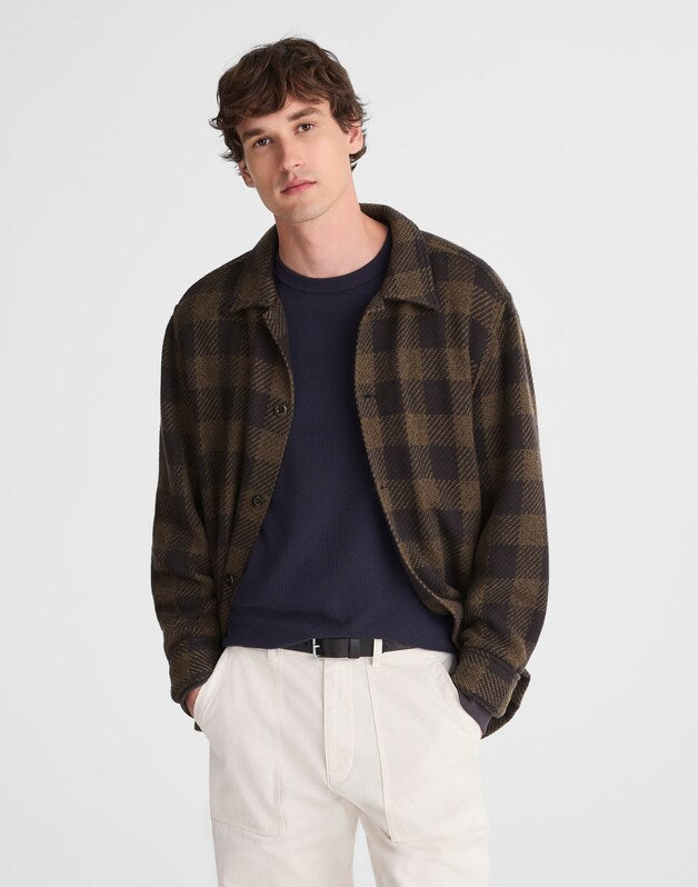 Twill Shirt-Jacket in Broken Plaid GRADIENT PLAID