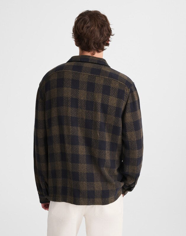 Twill Shirt-Jacket in Broken Plaid GRADIENT PLAID