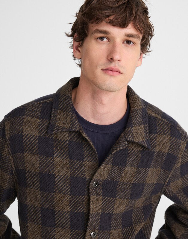 Twill Shirt-Jacket in Broken Plaid GRADIENT PLAID