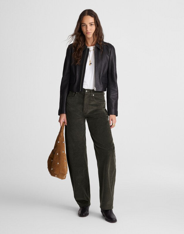 The Balloon Pant in Corduroy GRAPHITE GREEN
