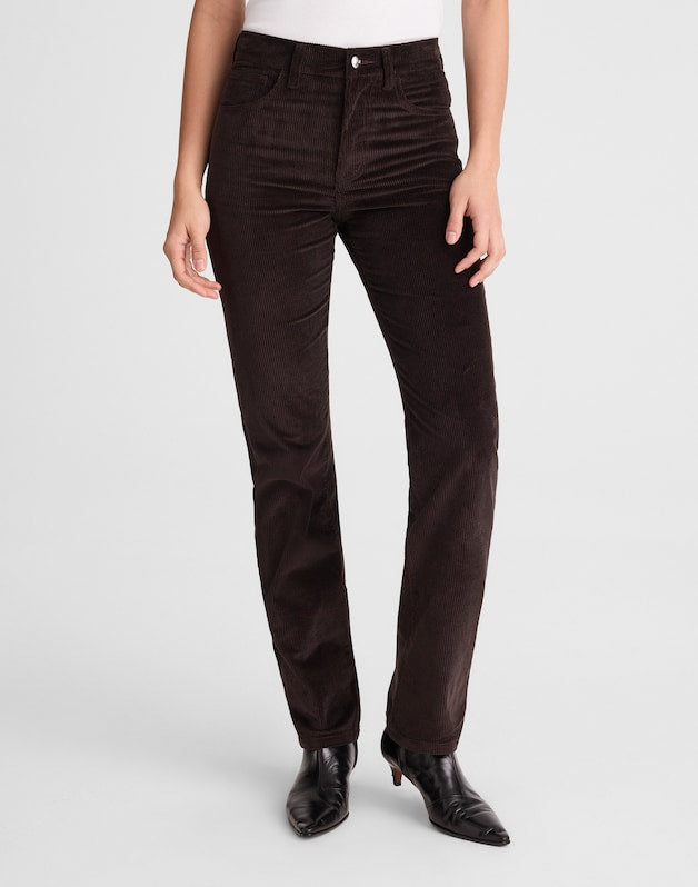 The Longline Straight Pant in Corduroy BLACK WALNUT