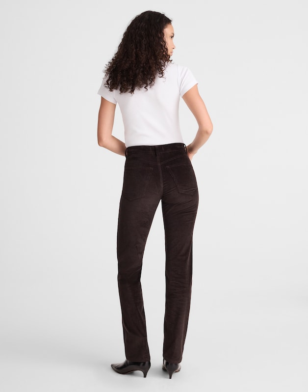 The Longline Straight Pant in Corduroy BLACK WALNUT