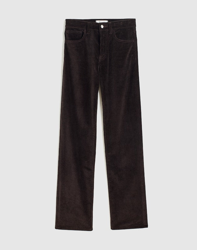 The Longline Straight Pant in Corduroy BLACK WALNUT