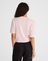 Relaxed Sweater Tee in 100% Cashmere PALE PINK