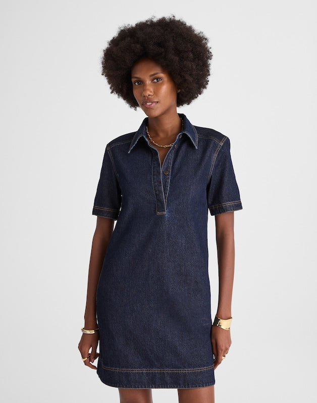Denim Popover Mini Dress RINSE WASH