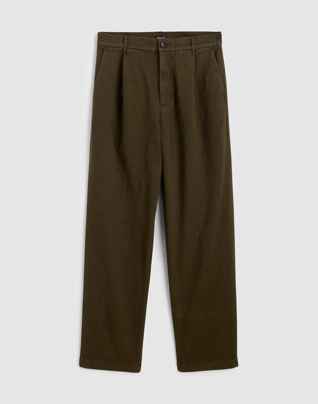 Pleated Twill Trousers OLIVE DRAB