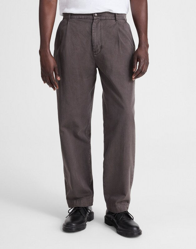 Pleated Twill Trousers SOFT CHARCOAL