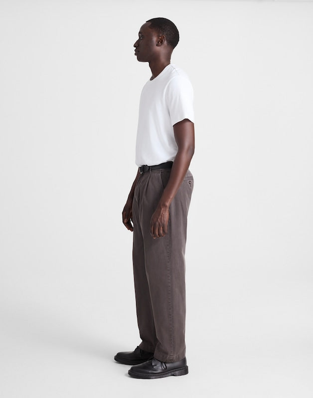 Pleated Twill Trousers SOFT CHARCOAL