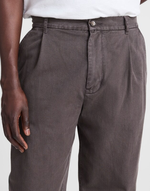 Pleated Twill Trousers SOFT CHARCOAL