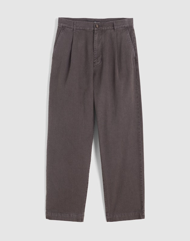 Pleated Twill Trousers SOFT CHARCOAL