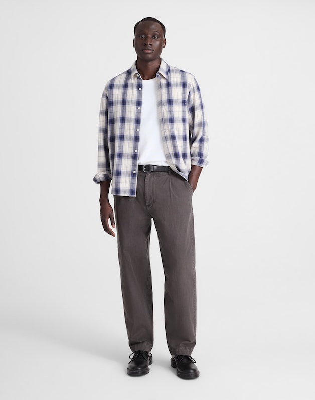 Pleated Twill Trousers SOFT CHARCOAL