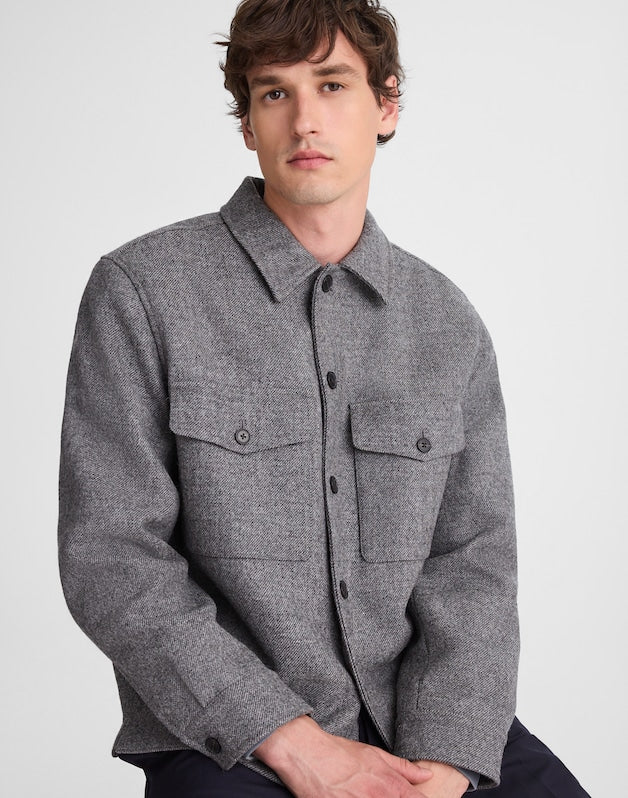 Shirt-Jacket in Italian Wool HTHR GREY