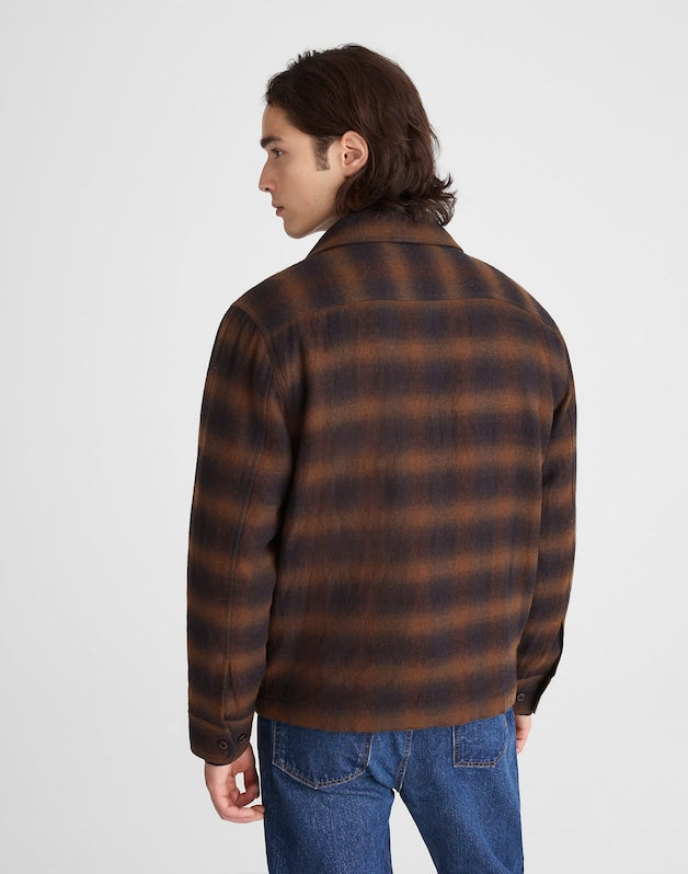 Zip-Front Jacket in Japanese Flannel OMBRE CHECK