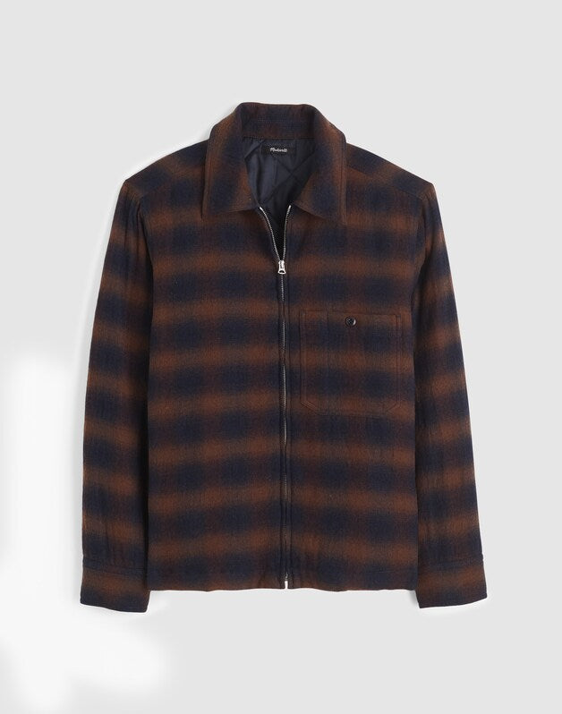 Zip-Front Jacket in Japanese Flannel OMBRE CHECK