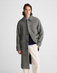 Balmacaan Overcoat in Italian Tweed BLACK MULTI