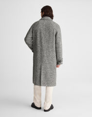 Balmacaan Overcoat in Italian Tweed BLACK MULTI