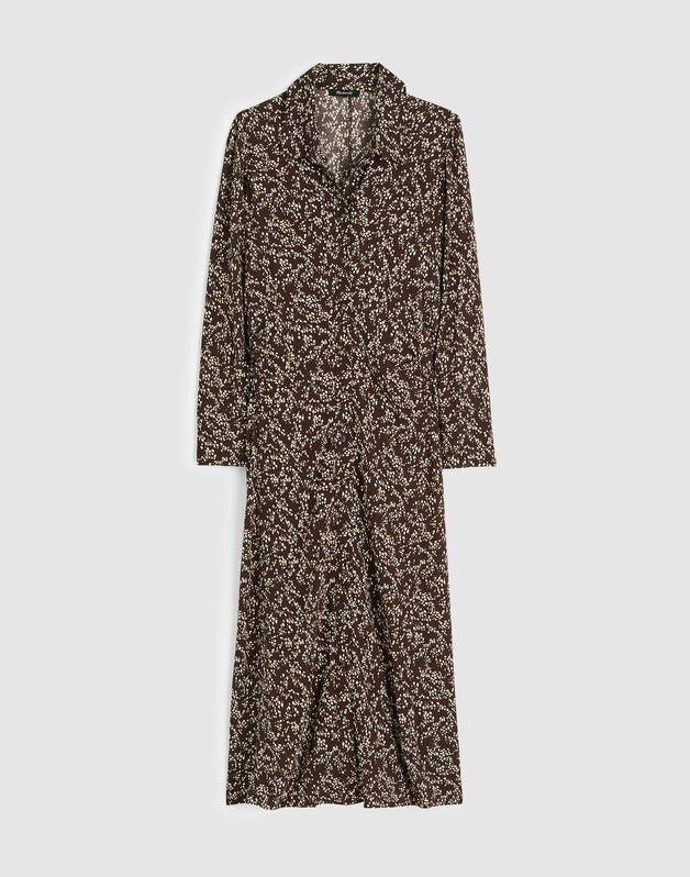 Ruched Midi Shirtdress BRIDGETTE SPOTS  BROWN