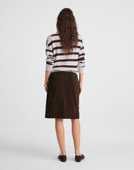 Suede Column Skirt DARK CAROB