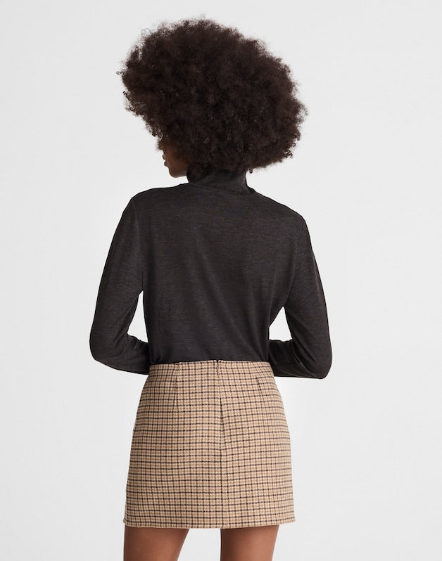 Double-Faced Mini Skirt DARK COCOA