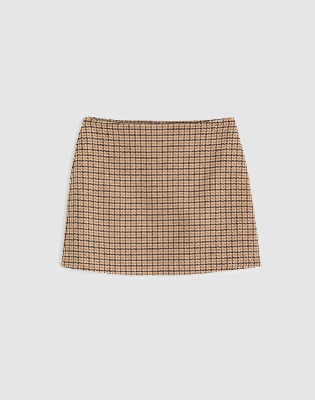 Double-Faced Mini Skirt DARK COCOA