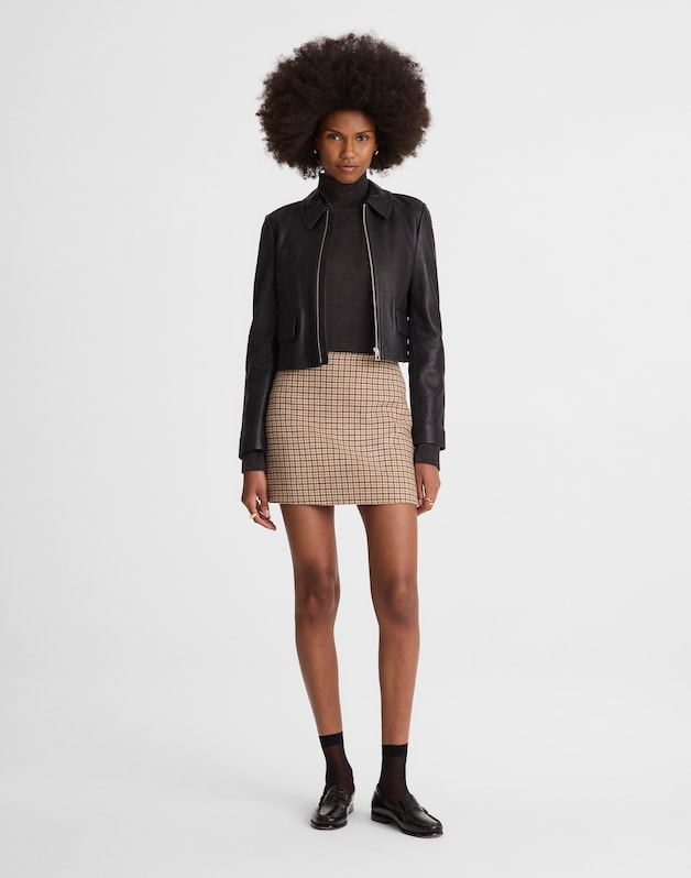 Double-Faced Mini Skirt DARK COCOA