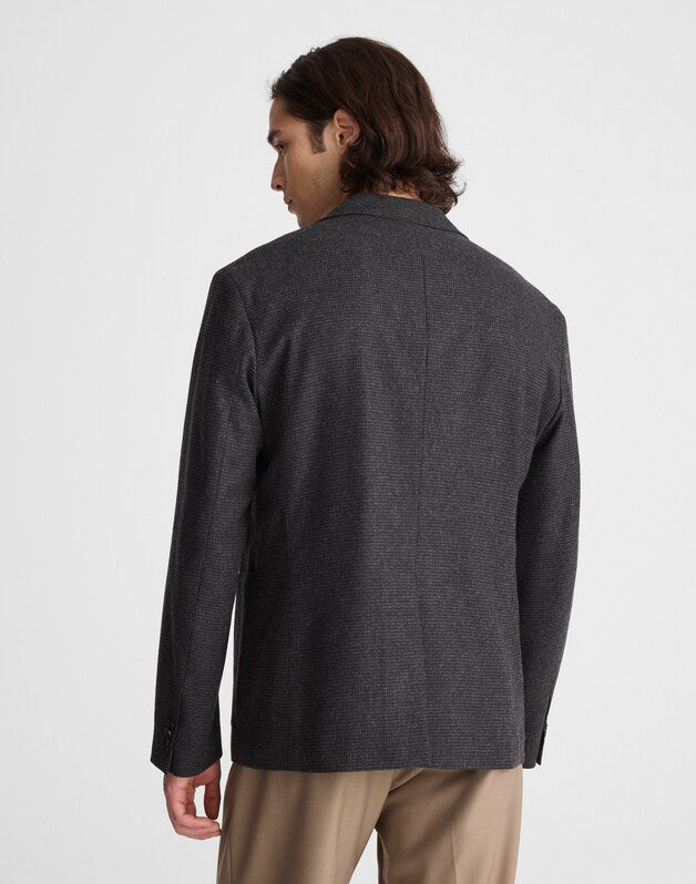 Unstructured Houndstooth Blazer CHARCOAL