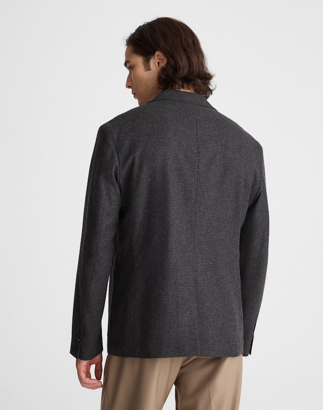 Unstructured Houndstooth Blazer CHARCOAL