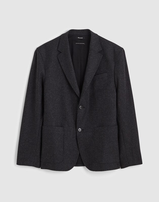 Unstructured Houndstooth Blazer CHARCOAL