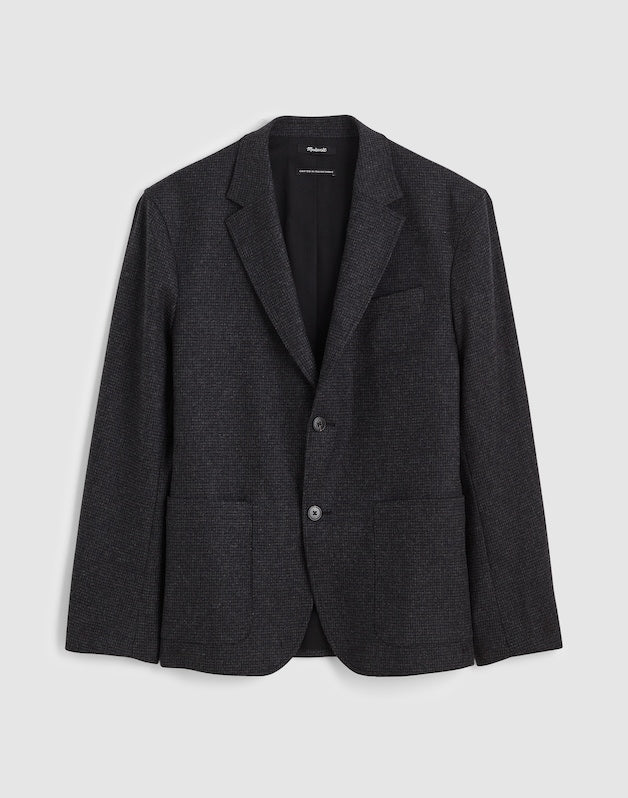 Unstructured Houndstooth Blazer CHARCOAL