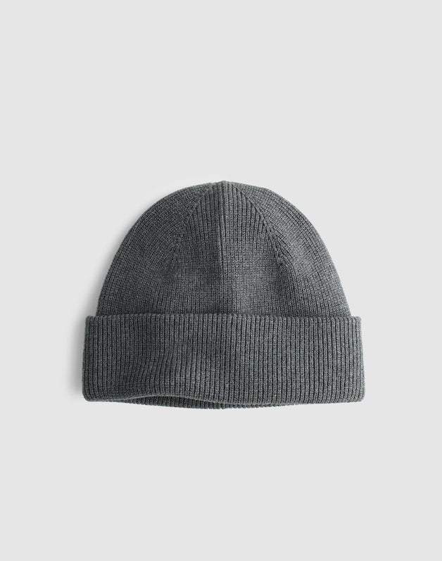 Cotton-Blend Beanie CHARCOAL GREY