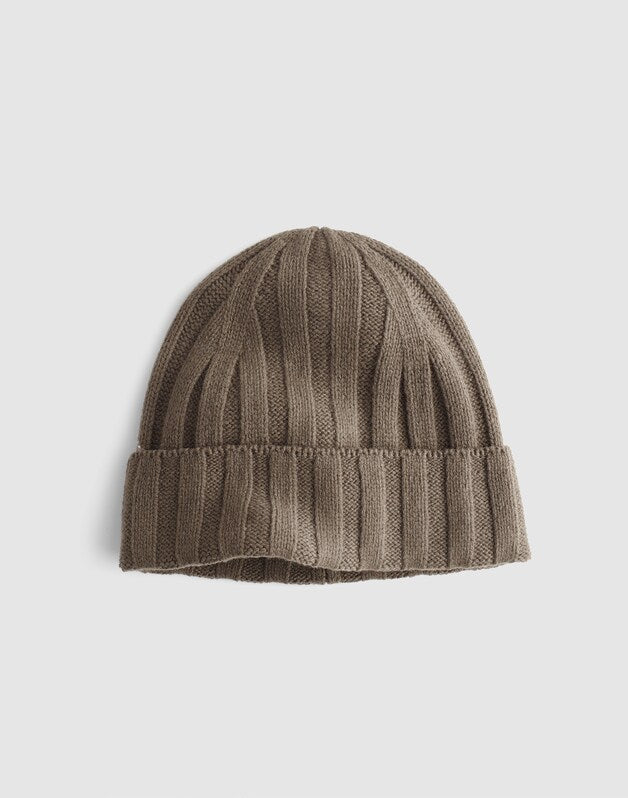 Ribbed Beanie in Heritage Merino Wool BAY LEAF
