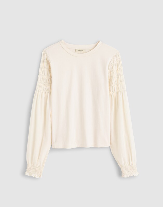 Smocked Long-Sleeve Tee VINTAGE IVORY