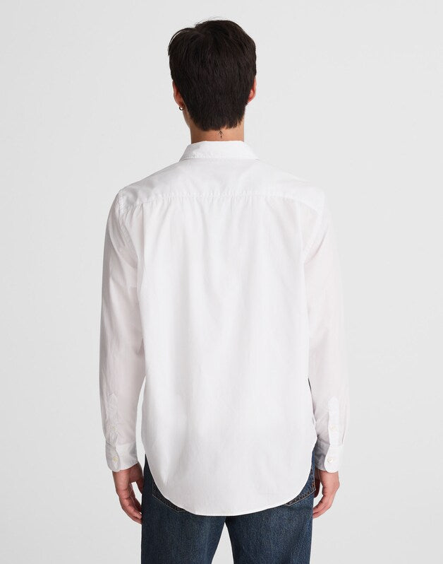 Cotton Poplin Button-Up Shirt WHITE