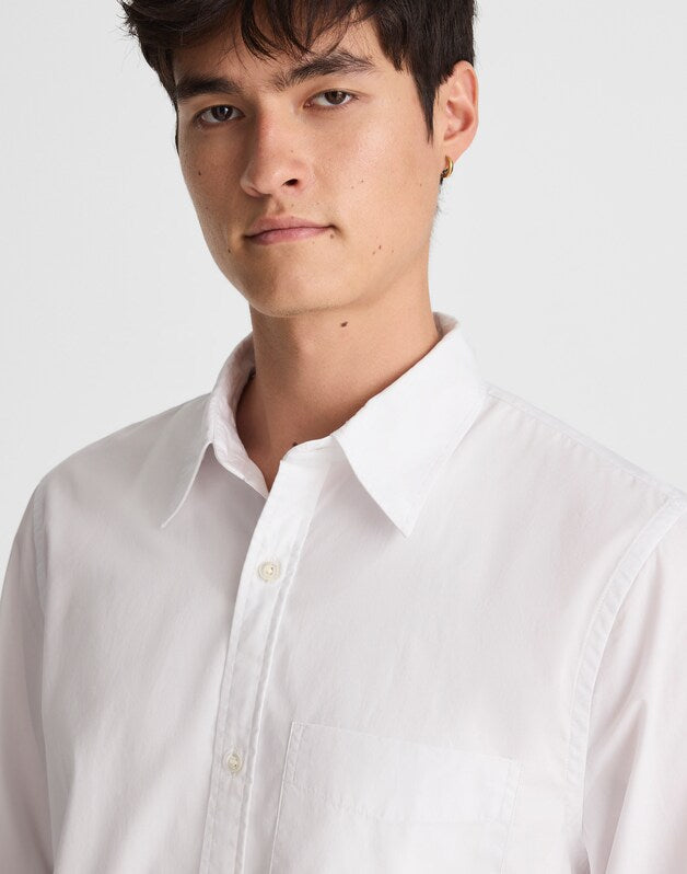 Cotton Poplin Button-Up Shirt WHITE